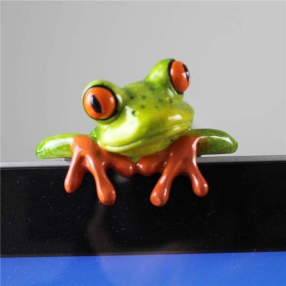 2 Pcs Funny Resin Frogs Decor, 3D Creative Craft Animal Frog Figurine - Picture 4 of 7